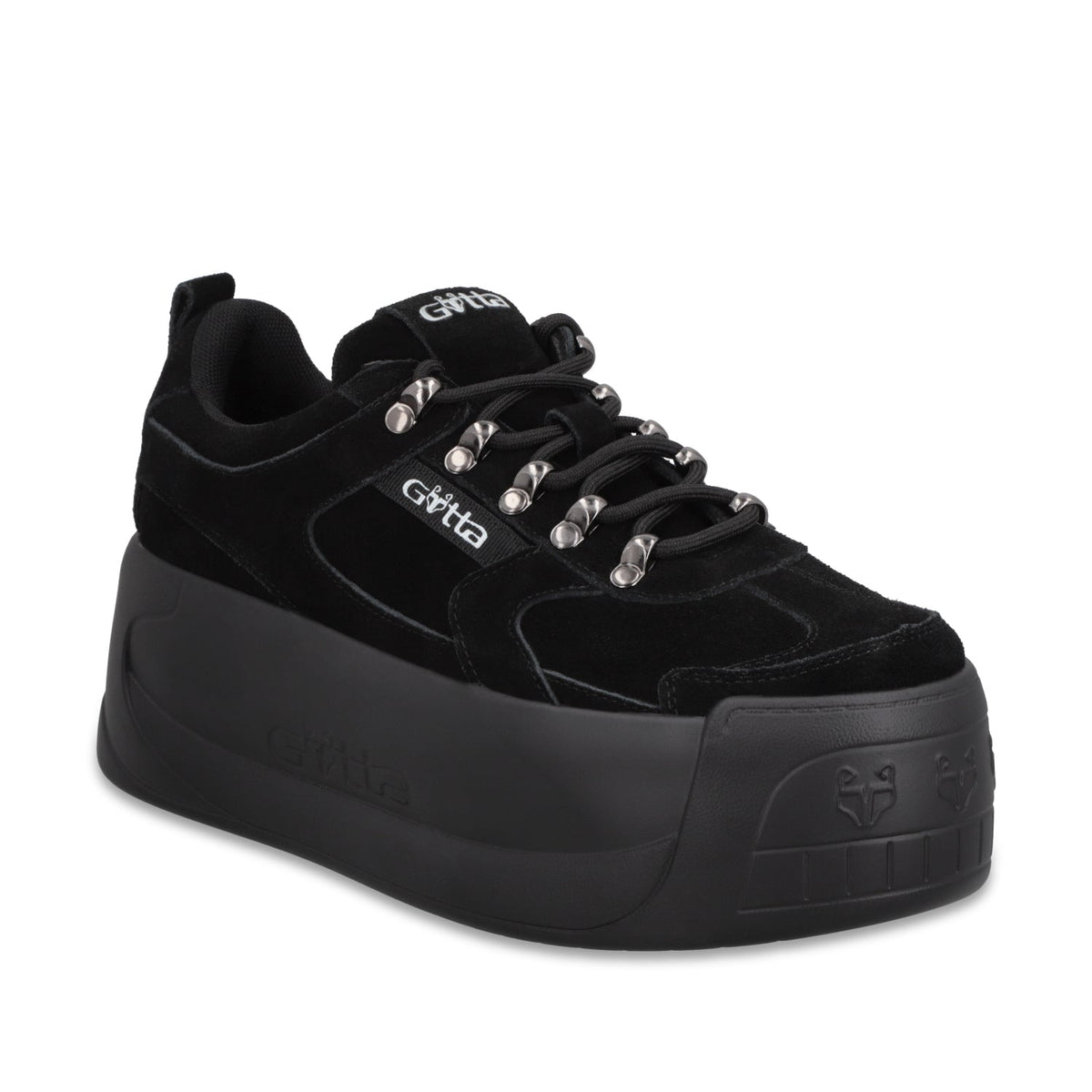 Tenis Cuero Plataforma Negra Mujer C732B - Gotta Mexico