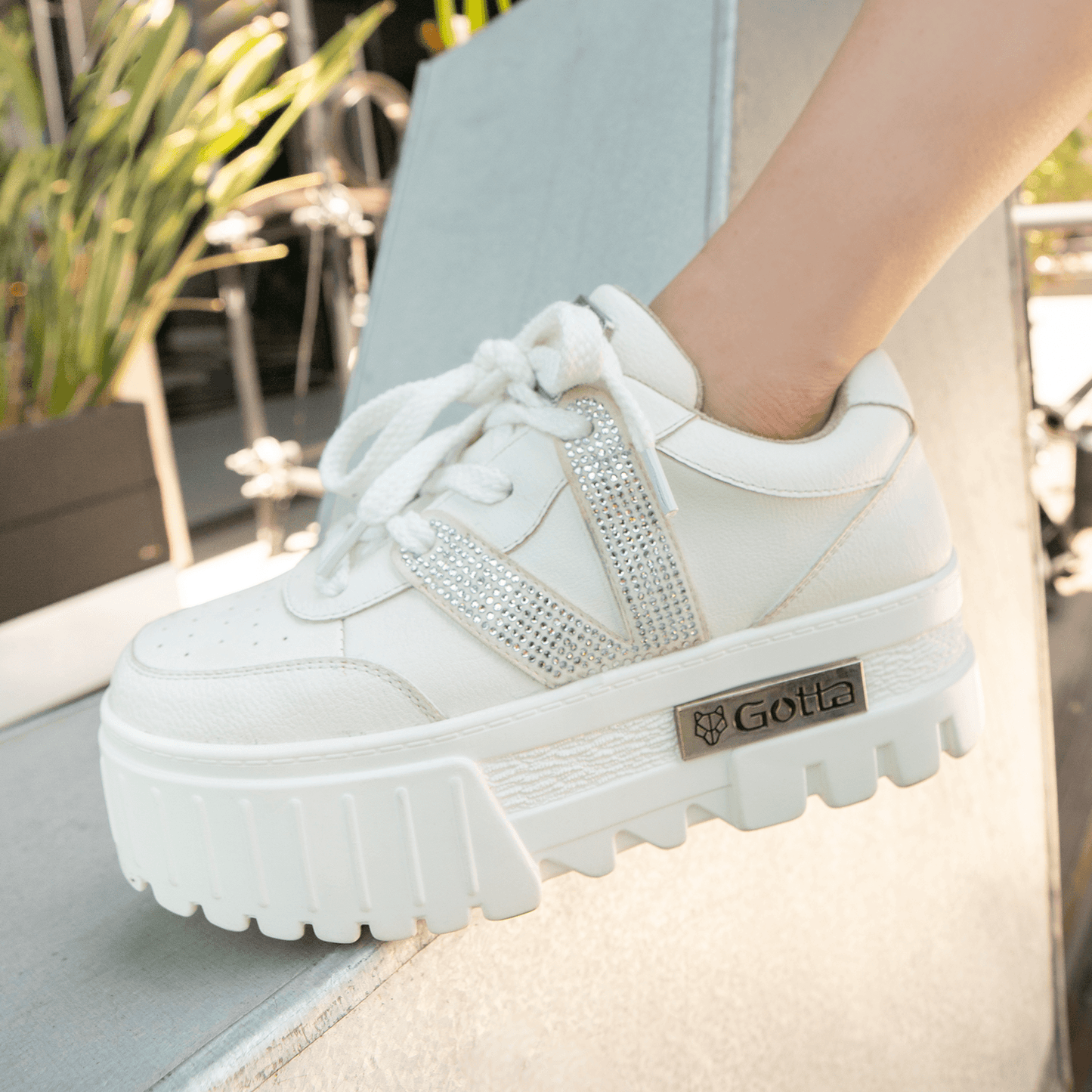 Tenis Plataforma Blanco Mujer 23242