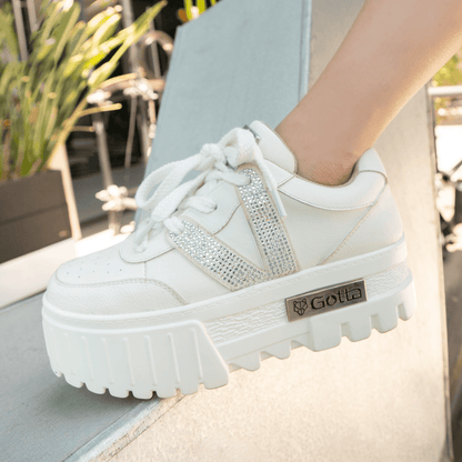 Tenis Plataforma Blanco Mujer 23242