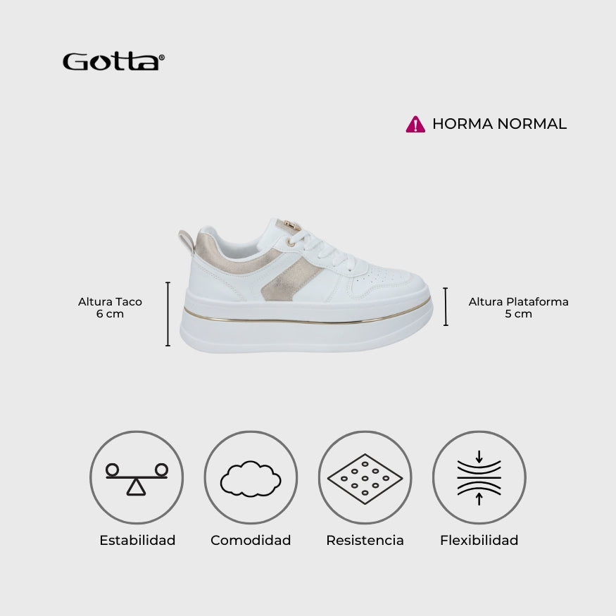 Tenis Plataforma Blancos Mujer 58010