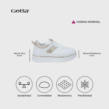 Tenis Plataforma Blancos Mujer 58010