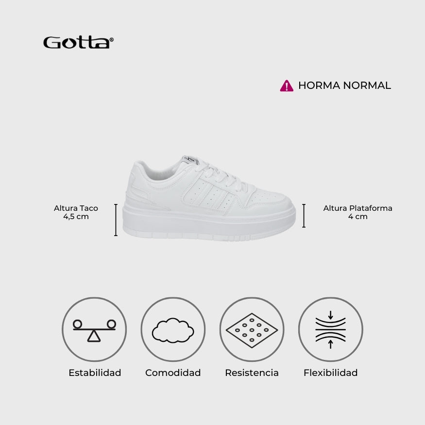 Tenis Plataforma Blancos Mujer 58030