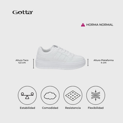 Tenis Plataforma Blancos Mujer 58030