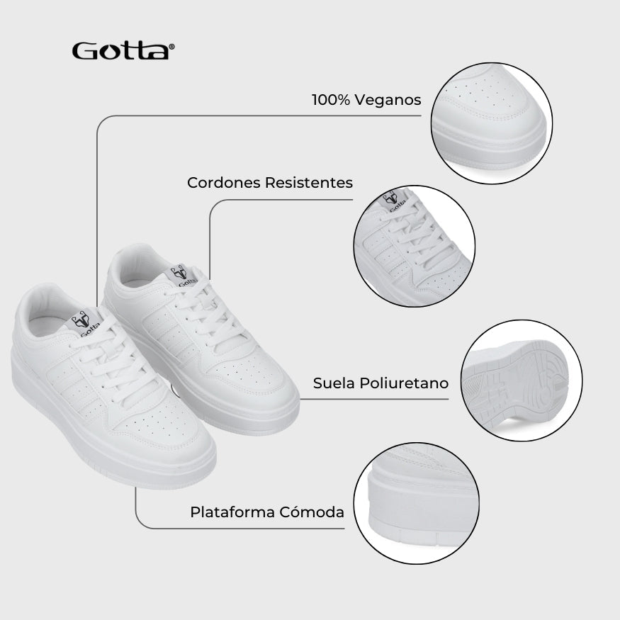 Tenis Plataforma Blancos Mujer 58030