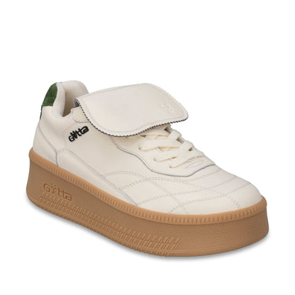 Tenis Plataforma Cuero Beige Mujer 67311 - Gotta Mexico