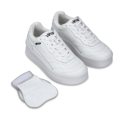 Tenis Plataforma Cuero Blanca Mujer 67311 - Gotta Mexico