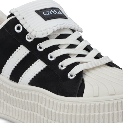 Tenis Plataforma Negra Mujer 58021