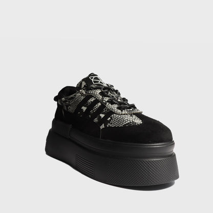 Tenis Plataforma Negro Mujer 13412