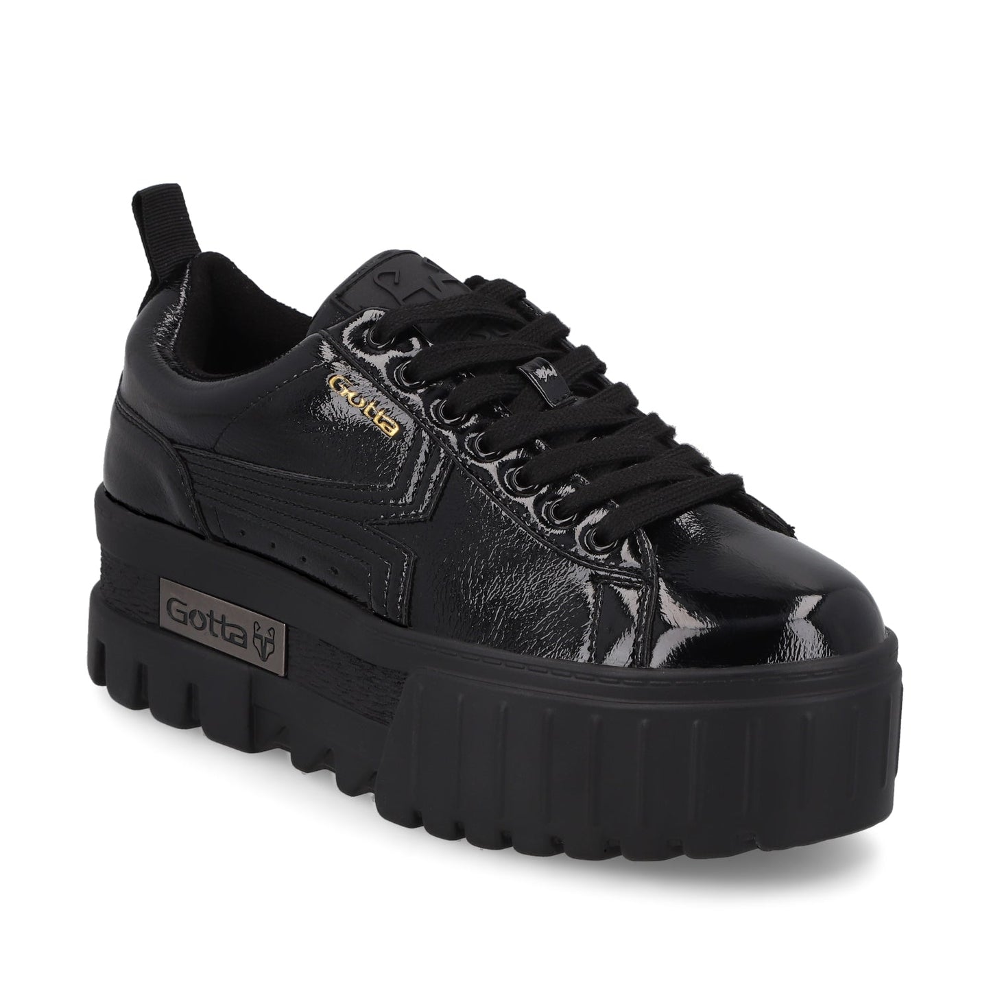 Tenis Plataforma Negro Mujer 23243