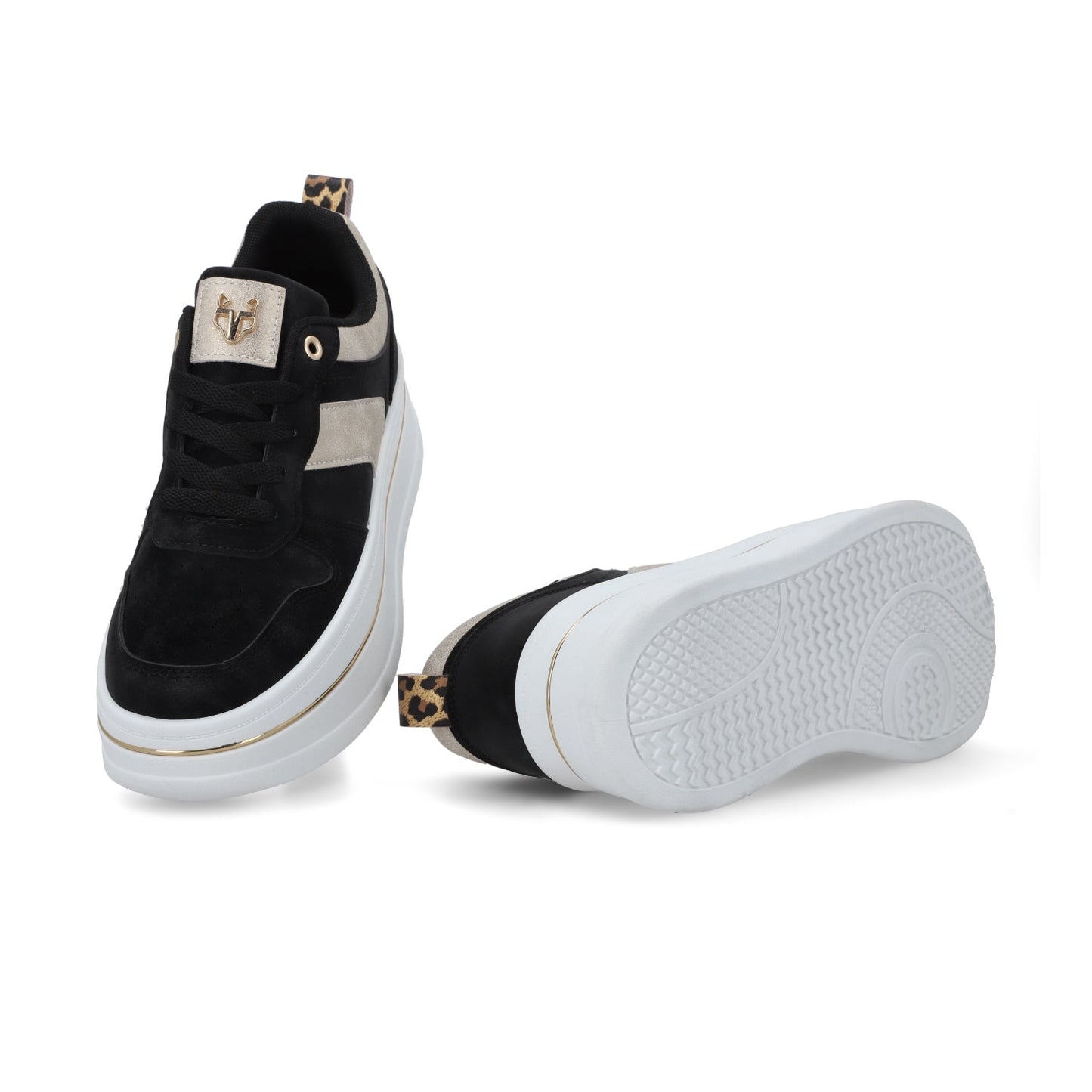 Tenis Plataforma Negros Mujer 58010
