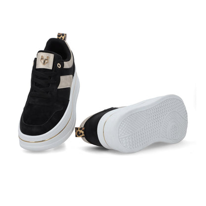 Tenis Plataforma Negros Mujer 58010