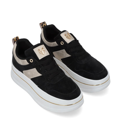 Tenis Plataforma Negros Mujer 58010