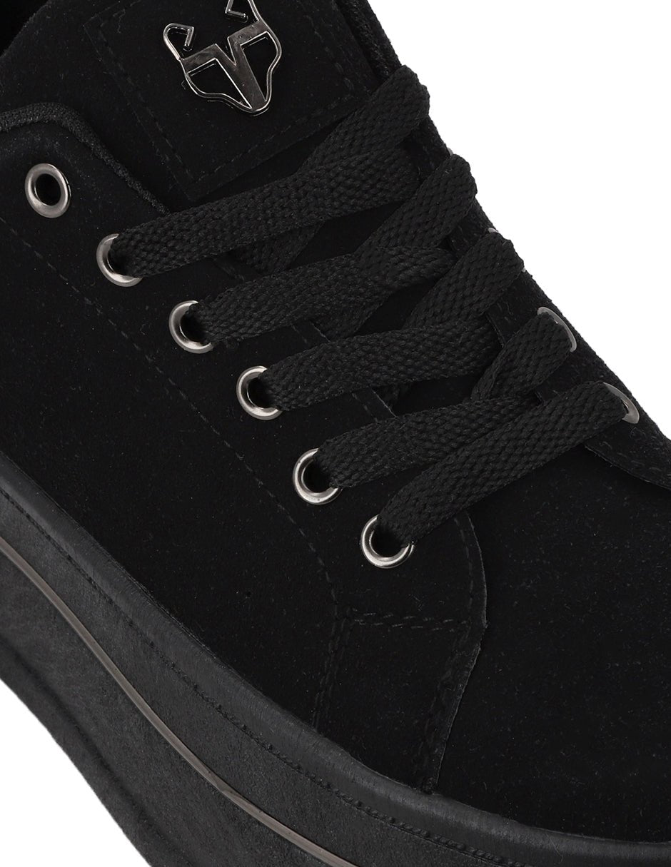 Tenis Plataforma Negros  Mujer 58011