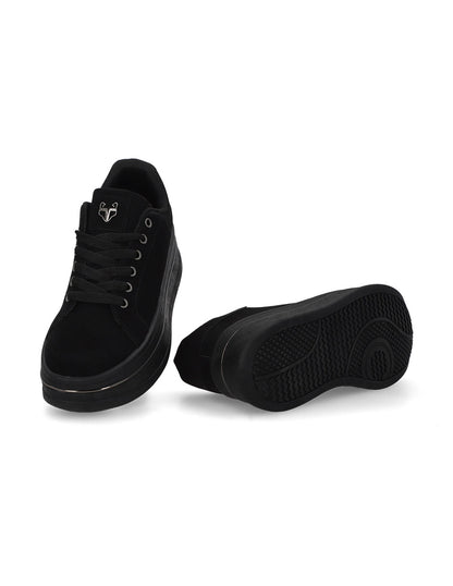Tenis Plataforma Negros  Mujer 58011