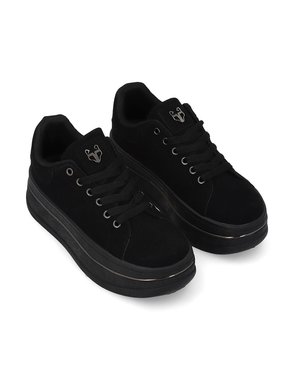 Tenis Plataforma Negros  Mujer 58011