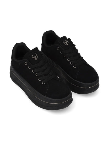 Tenis Plataforma Negros  Mujer 58011