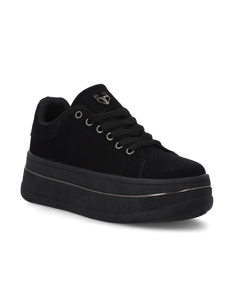 Tenis Plataforma Negros  Mujer 58011