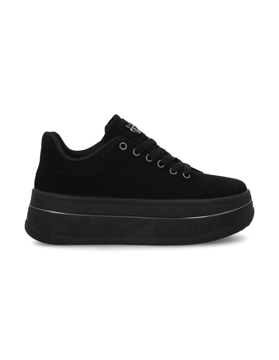 Tenis Plataforma Negros  Mujer 58011