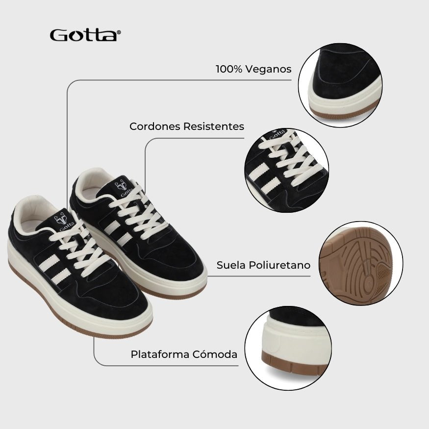 Tenis Plataforma Negros Mujer 58030