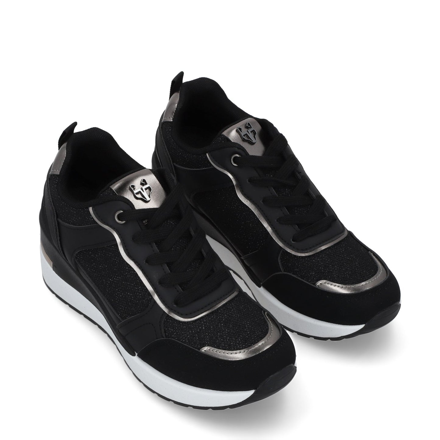 Tenis Plataforma Negros  Mujer 58060