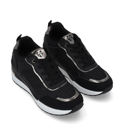 Tenis Plataforma Negros  Mujer 58060