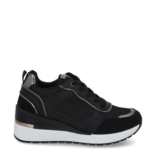 Tenis Plataforma Negros  Mujer 58060