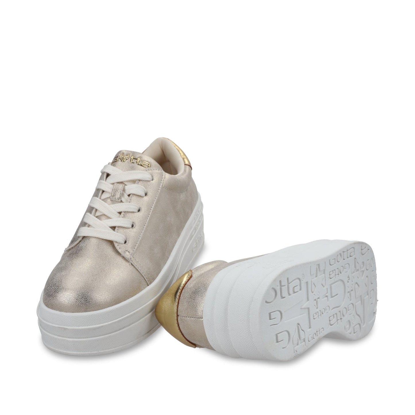 Tenis Plataforma Oro Mujer 53751