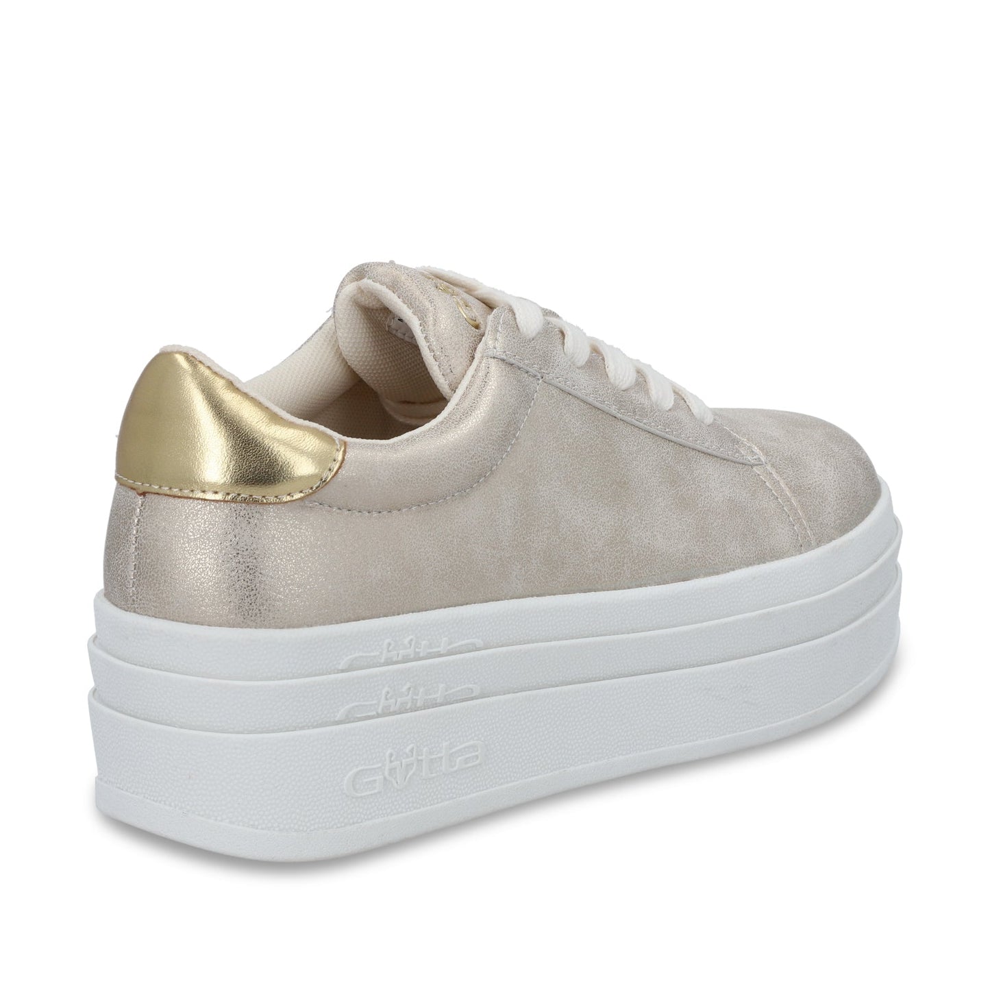 Tenis Plataforma Oro Mujer 53751