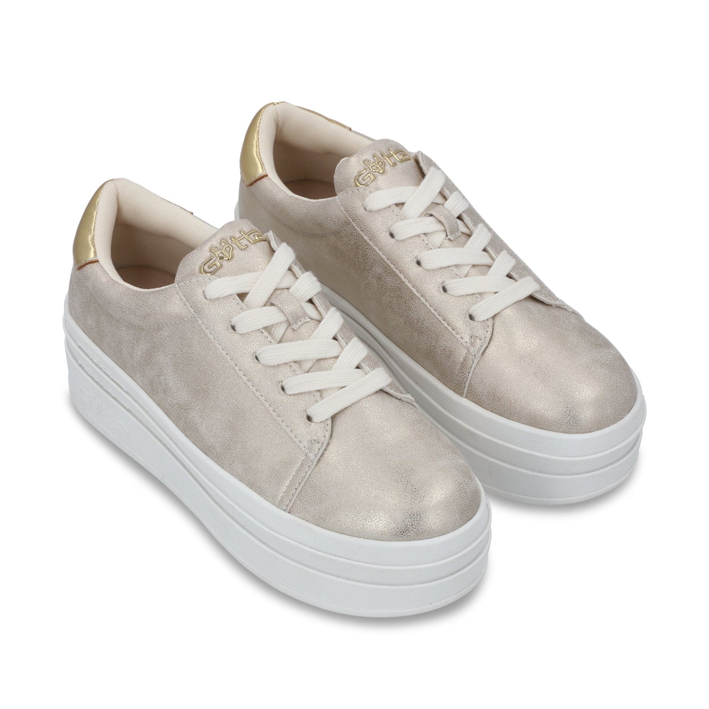 Tenis Plataforma Oro Mujer 53751