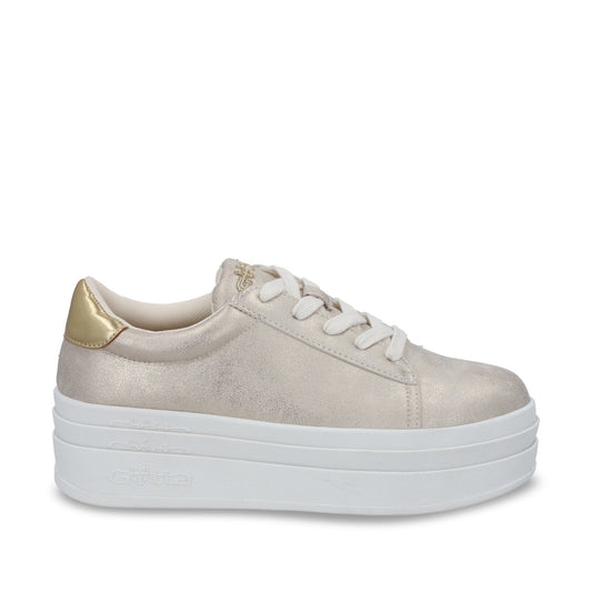 Tenis Plataforma Oro Mujer 53751