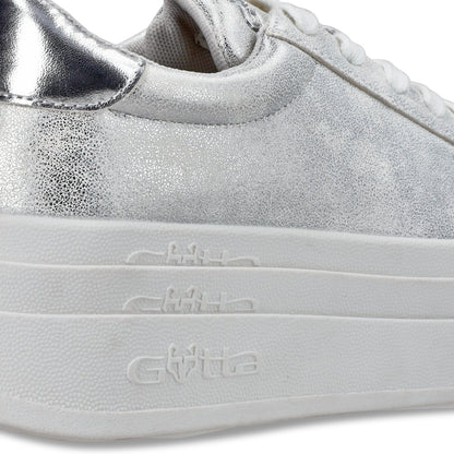 Tenis Plataforma Plateado Mujer 53751