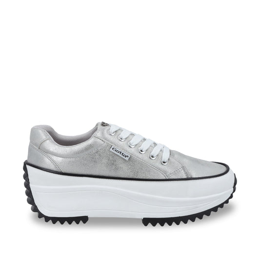 Tenis Plateados Mujer 25970