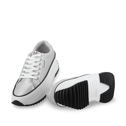 Tenis Plateados Mujer 25970