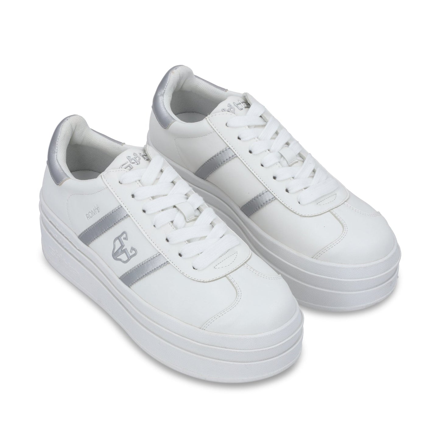 Tenis Roma Plataforma Plateado Mujer 53750