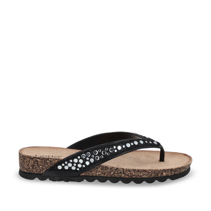 Sandalia Plana Negra Mujer 52020
