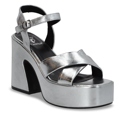 Zapatilla Plataforma Plateada Mujer 45701 - Gotta Mexico