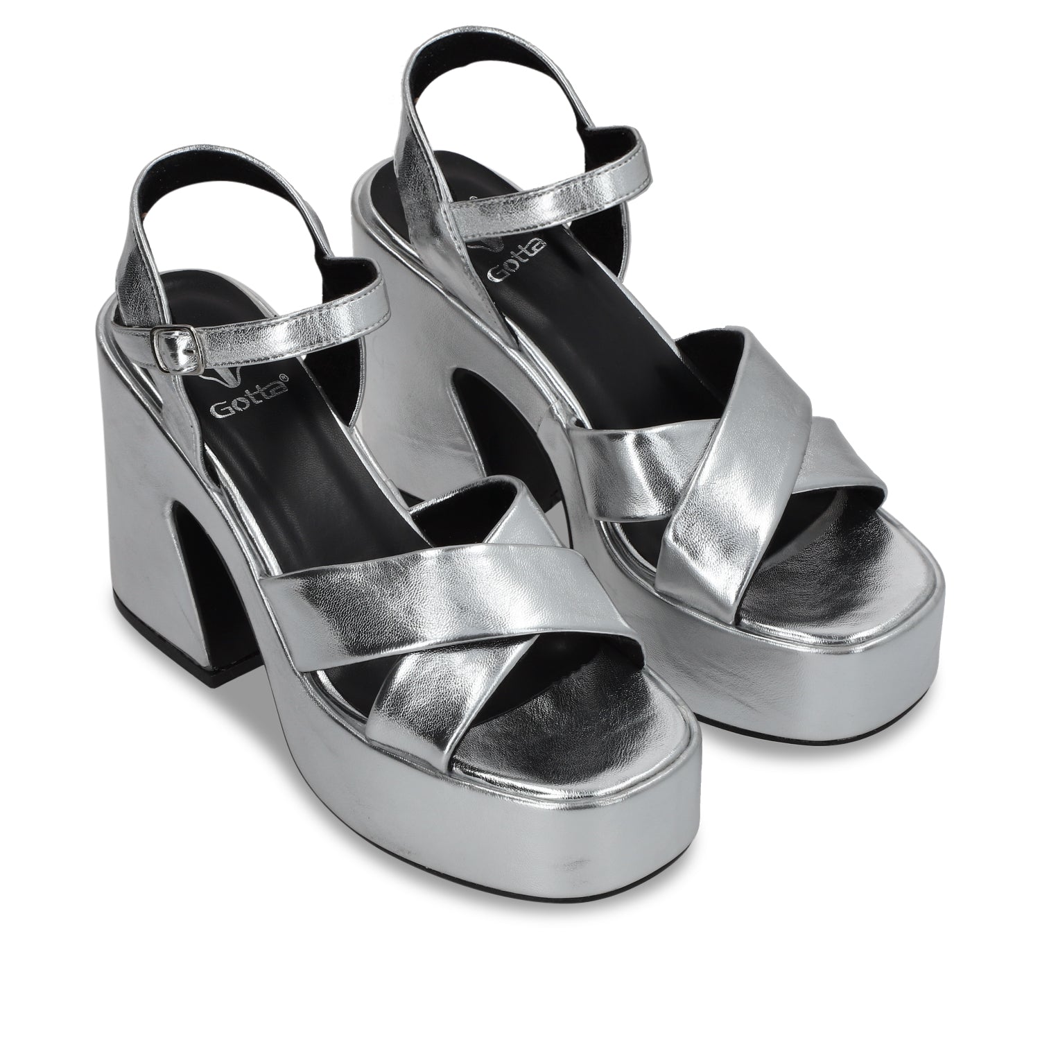 Zapatilla Plataforma Plateada Mujer 45701 - Gotta Mexico
