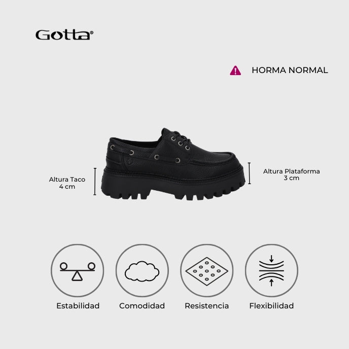 Zapato Plataforma Negro Mujer 46302 - Gotta Mexico