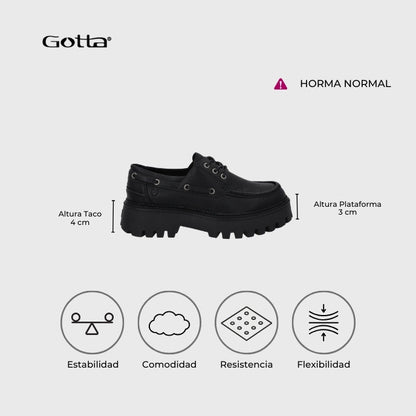 Zapato Plataforma Negro Mujer 46302 - Gotta Mexico