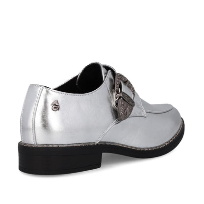 Zapato Plateado Charol Mujer 17565